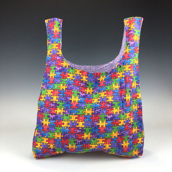 Eco Friendly FoldUp Market Bag-Puzzle Pieces - Image 3
